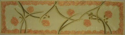 Hedvábný ručně malovaný šál - Růže 1
